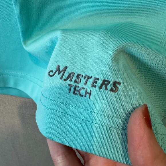 Masters Tech Aqua Blue Golf Polo Shirt Men’s Large Augusta National Logo - Picture 4 of 9